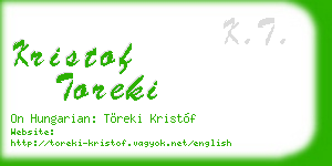 kristof toreki business card
